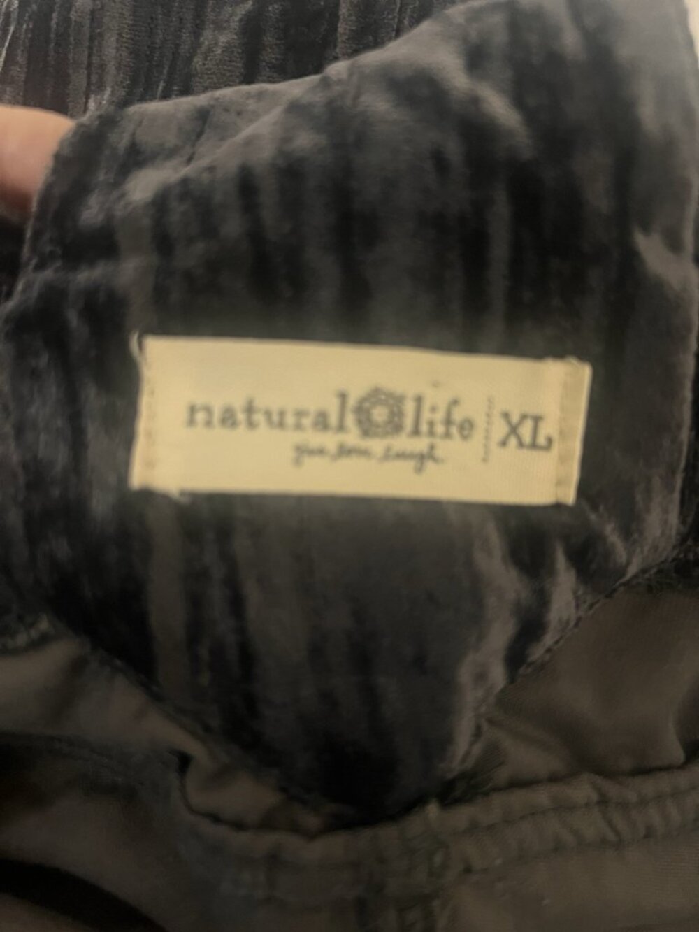 Natural Life Dakota Tie Crush Velvet Overalls Charcoal Gray Size XL    Bb - Picture 8 of 9